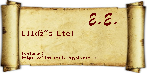 Eliás Etel névjegykártya